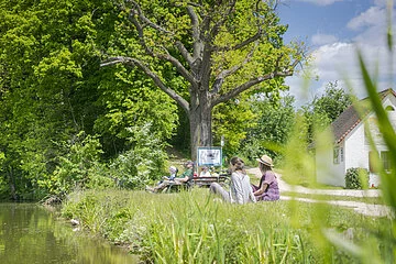 Angler und Erholungssuchende am Karlsgraben