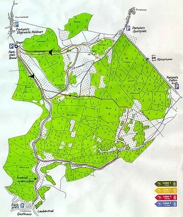 Loipenplan DAV Vom DAV gespurtes Loipennetz auf dem Weißenburger Jura