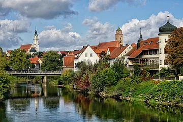 Donauwörth- Blick von der Wörnitz auf die historische Altstadt