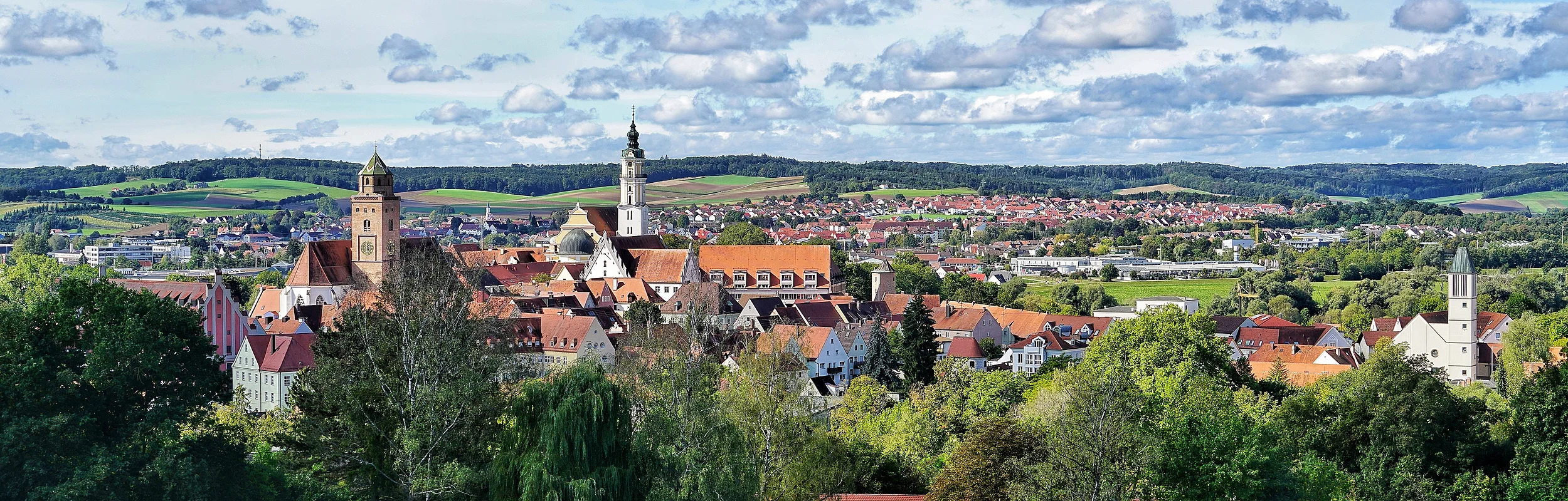 Donauwörth - Blick vom Schellenberg auf die historische Altstadt