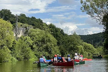 Eine geführte Gruppen Tour mit unserem Guide von der AKTIV MÜHLE, Flussabwährts.